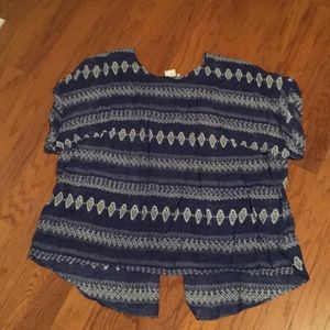 Blue tunic Astec print